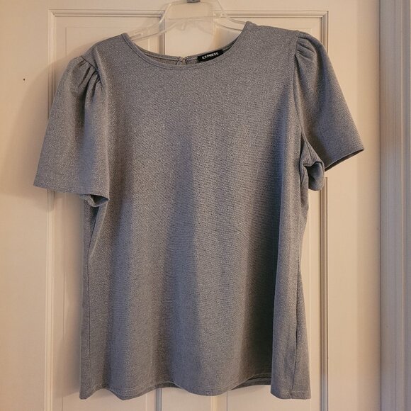 Express Grey metallic tee, size L - Picture 1 of 5